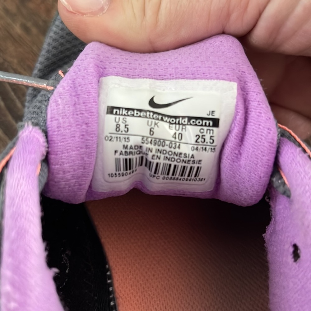 Nike Revolution 2 | Womens | Grey/Purple/Orange Athletic Running Shoes size 8.5 - Picture 6 of 6